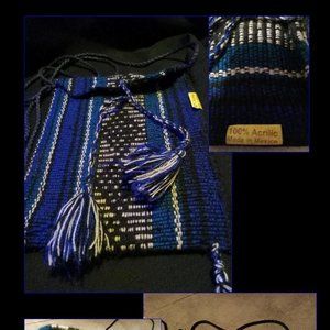 100% Acrylic knit cross body pouch/purse made in Mexico. SHIPS FREE